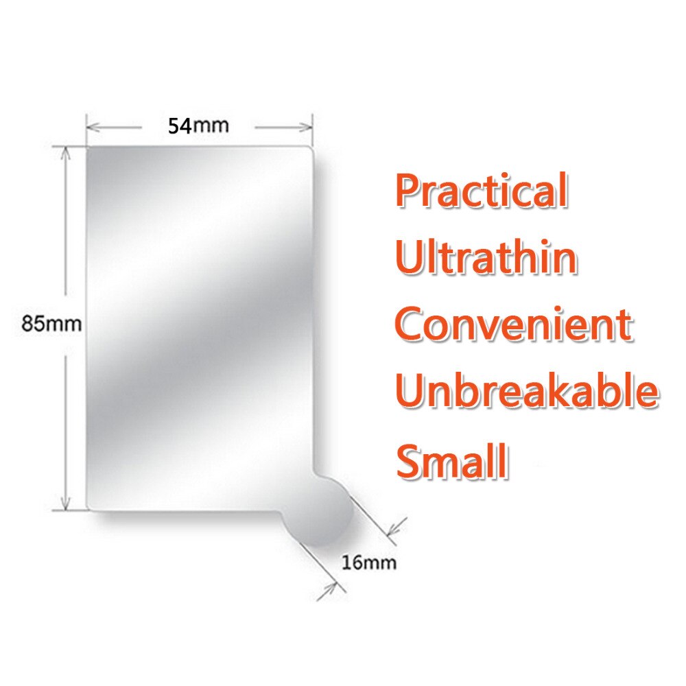 Stainless Steel Unbreakable Makeup Mirror 1PC Shatter-Proof Portable PU Leather Sleeve Pocket Card Mirror Cosmetic Essential