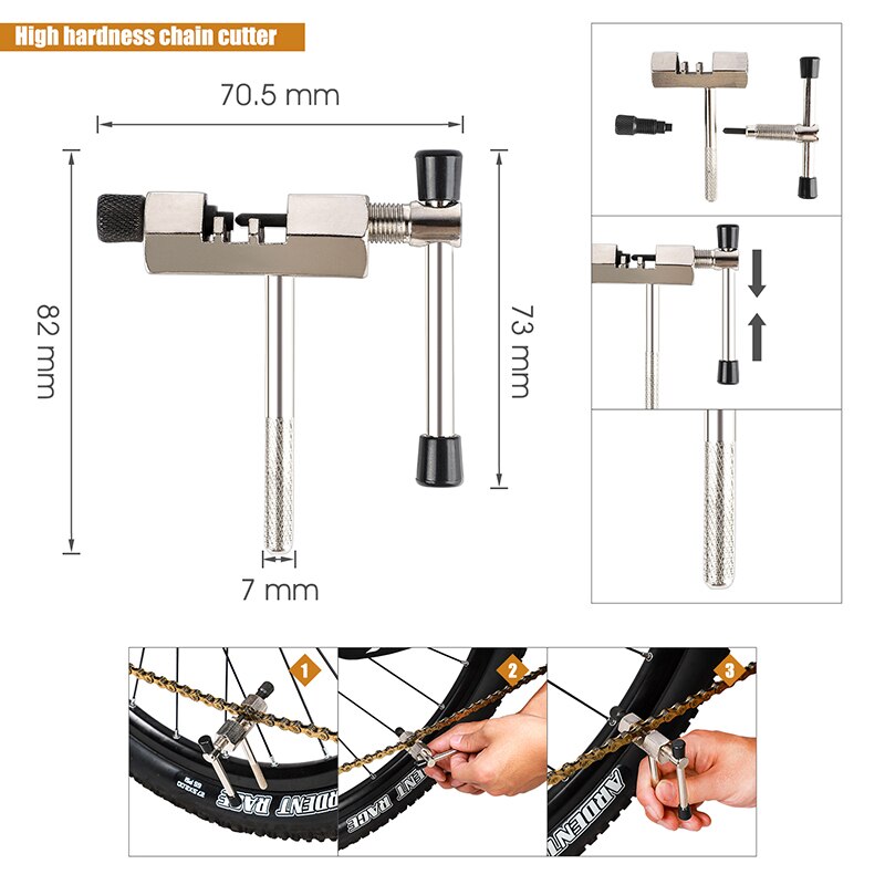 Bicycle Tools Kit Crank Puller Chain Splitter Cutter Breaker Flywheel Remover Bike Wheel Hub Spoke Wrench MTB Repair Accessories