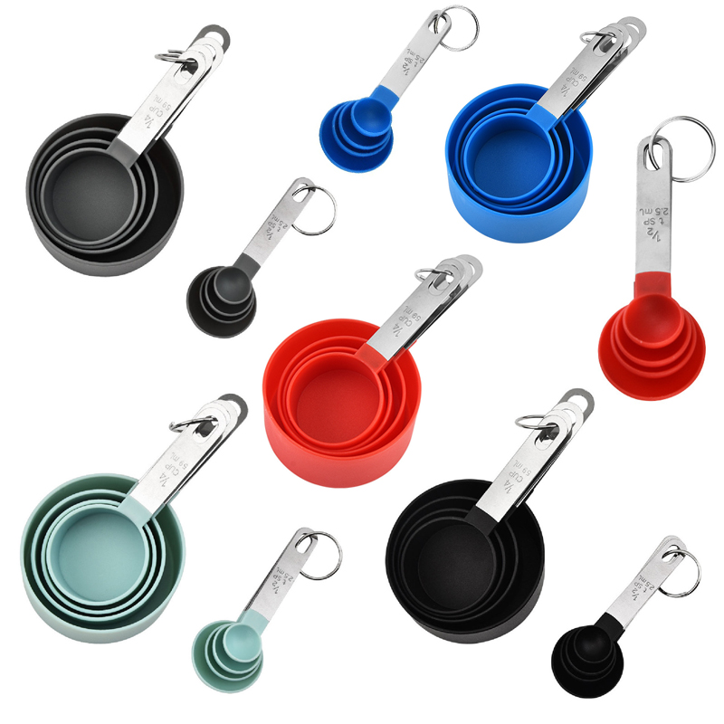 4/8 uds/1 Juego taza medidora cucharadita cuchara multiusos para azúcar pastel hornear harina taza medidora utensilio de medición de cocina para el hogar