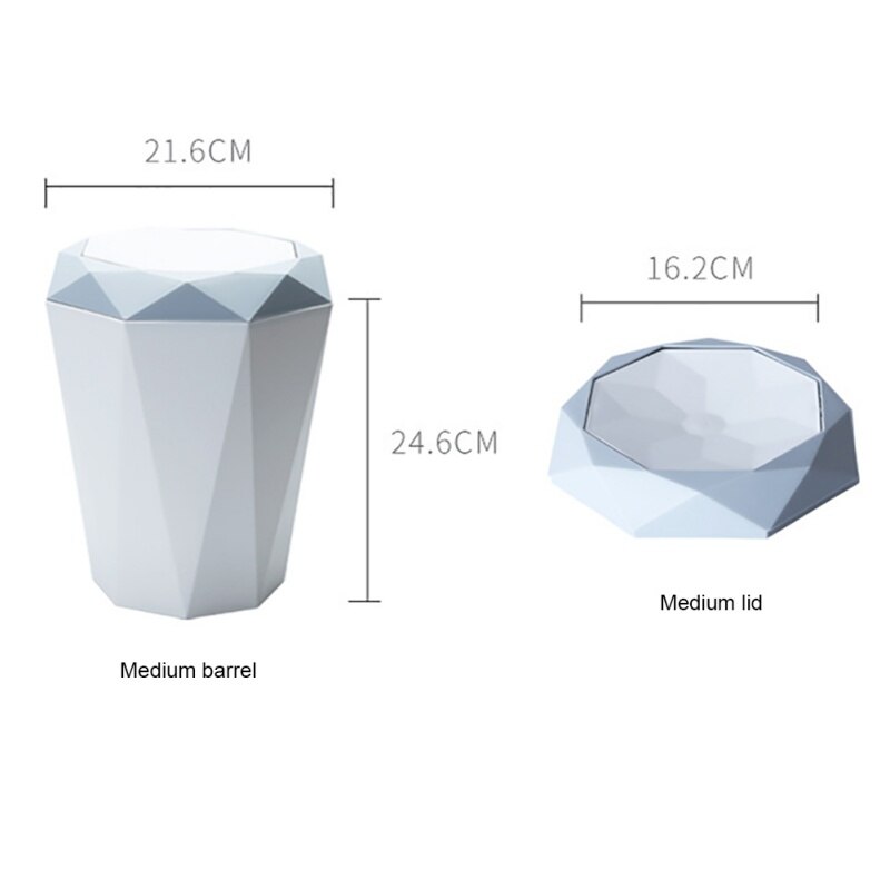 Swing Lid Waste Bin Desktop Small Trash Can With Lid Living Room Debris Desk Storage Bucket Office Supplies Trash Can