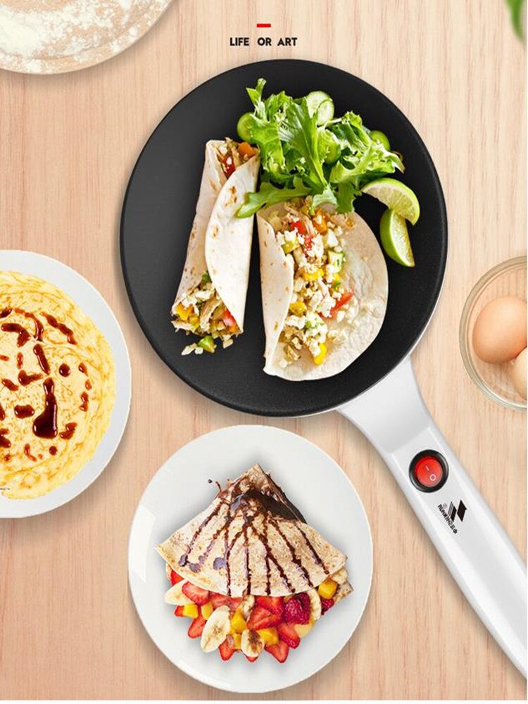 220V Non-stick making pancake Electric Crepe Pizza Maker Pancake Machine Griddle Omelet Pans Cake Machine Kitchen Cooking Tools