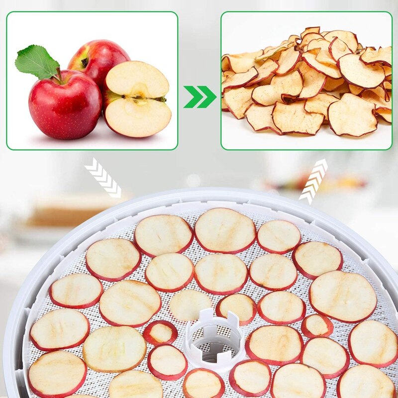 8 Runde Silikoneark til Dehydrator - ikke-pinne Frukt Tørkematter, Gjenbrukbare