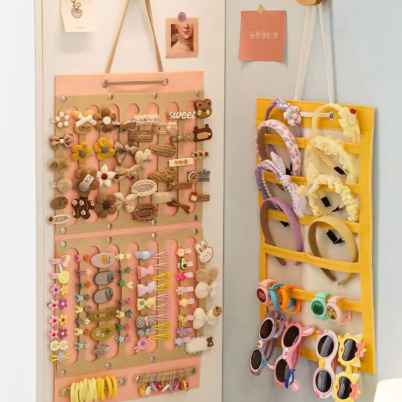 Organizador de lazos para el cabello de gran capacidad, soporte para la diadema, colgador de almacenamiento de Clip para el cabello colgante de pared, ahorro de espacio, decoración de la pared de la habitación de las niñas