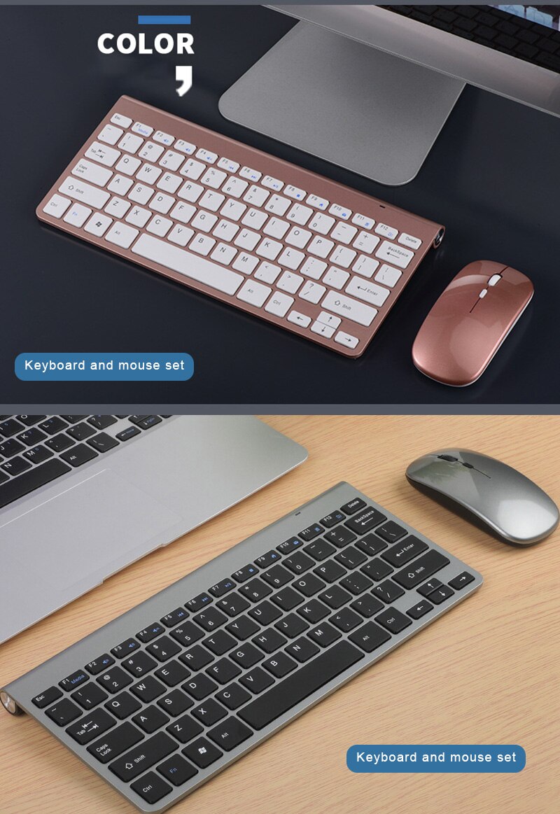2.4G Mini Wireless Keyboard Set Wireless Rechargeable Keyboard And Mouse Set Waterproof For Apple PC Laptop Computer