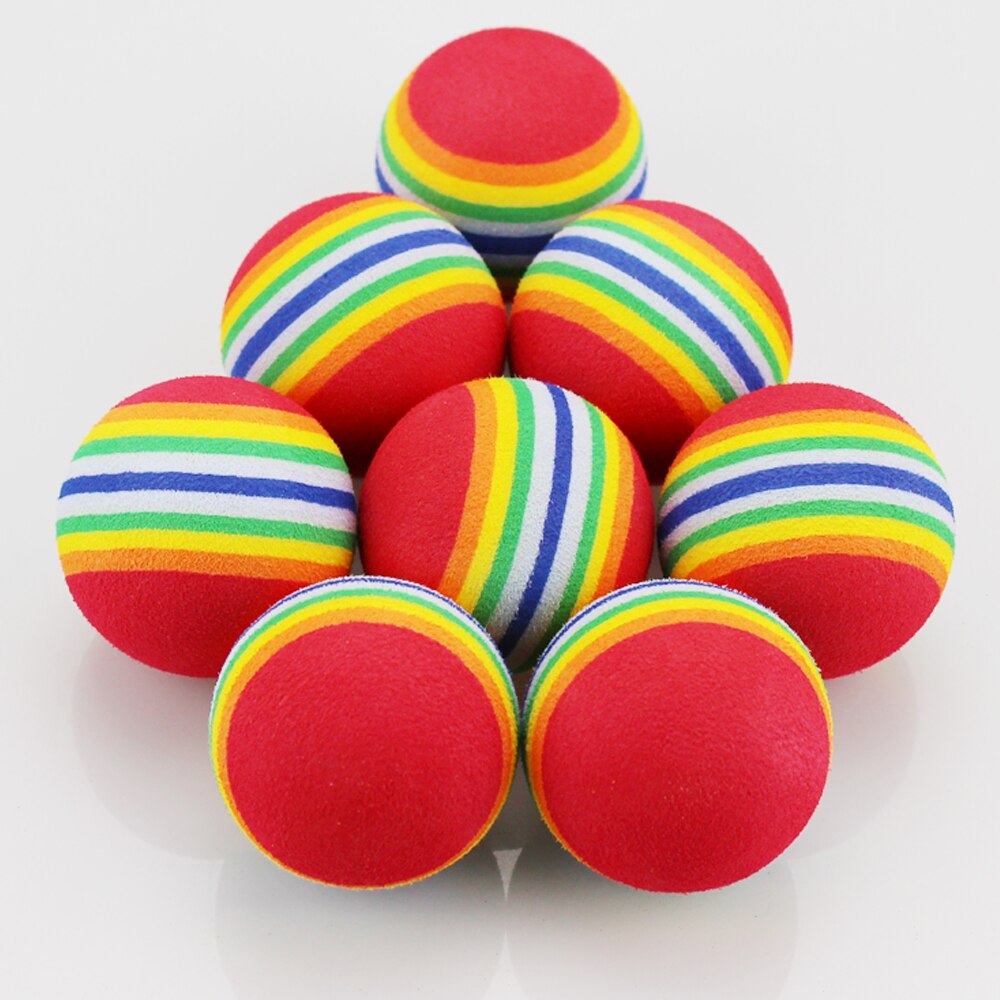 50 Stks/zak Eva Foam Golfballen Regenboog Streep Rood/Blauw/Gele Spons Indoor Praktijk Golfbal Training Aid