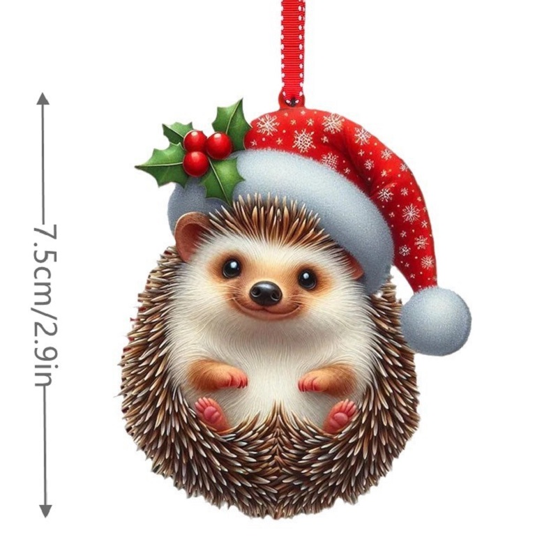 Christmas Tree Pendants Acrylic Cute Squirrel Hanging Ornaments For Wall Xmas Tree Decorations Party Supplies Year