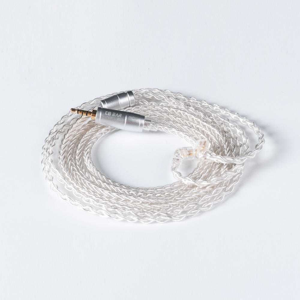 KBEAR 8 Core Upgraded Silver Wired Earphone Cable 2PIN/MMCX/QDC Gaming Headphones Earbuds Headset KBEAR KS1 KS2 TRI Meteor IEMs