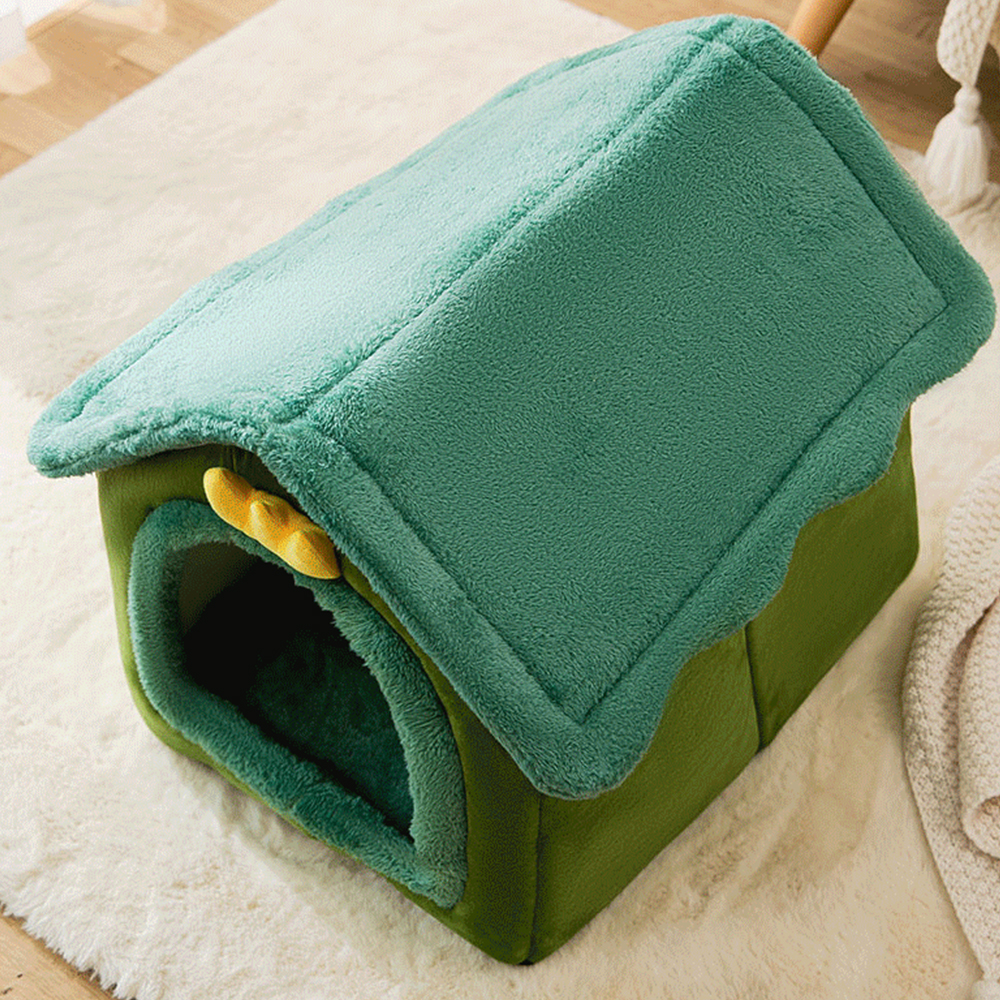 Foldable Pet Cat House Indoor Warm Kennel Pet Cat Cave Nest Washable Removable Mat Cozy Sleeping Bed Pet Supplies