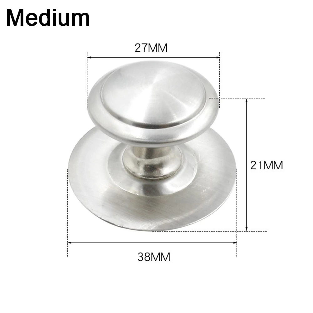 Manija de cajón sin perforaciones, manija redonda autoadhesiva de acero inoxidable, gancho de pared para puerta de ventana de armario de cocina, 1/3 Uds.: 5 XL / Plata