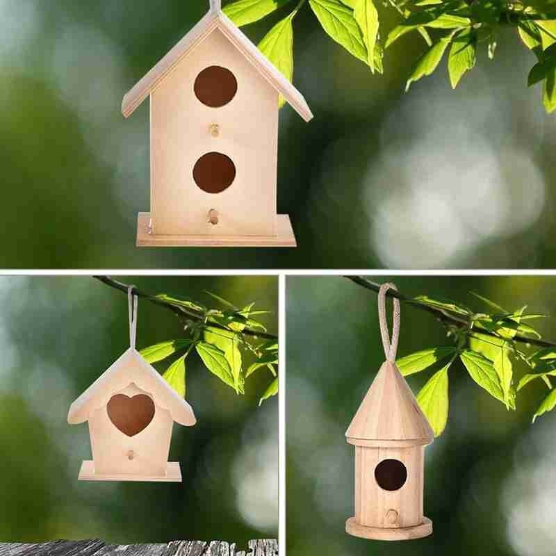 Wood Outdoor Bird Birdhouse Bird Box Handmade Wooden Outdoor Birdhouse Box Yard Hanging Pet Crafts Garden Products M7Q2