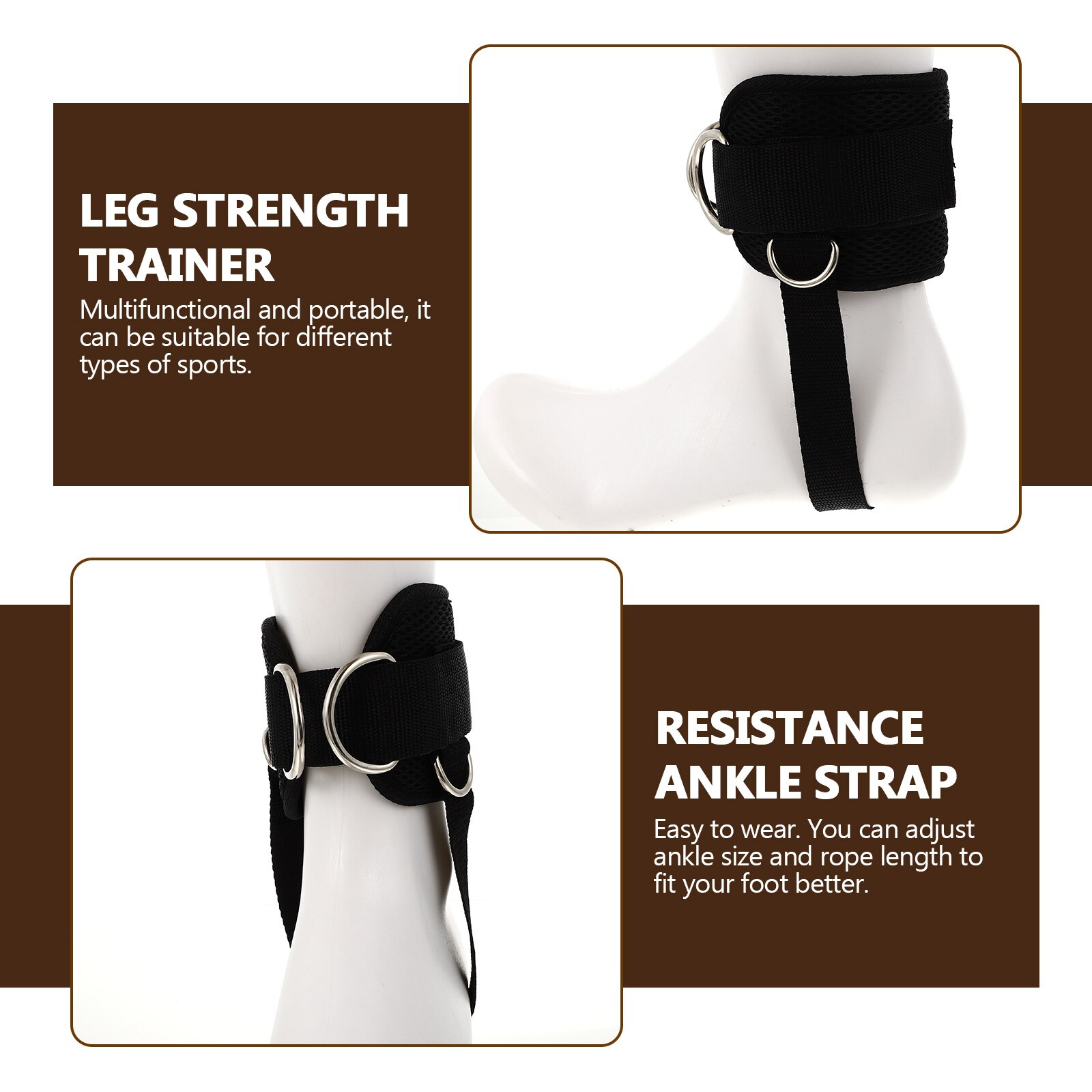 Adjustable Ankle Buckle Ankle Straps D-ring Ankle Cuff Fitness Ankle Strap