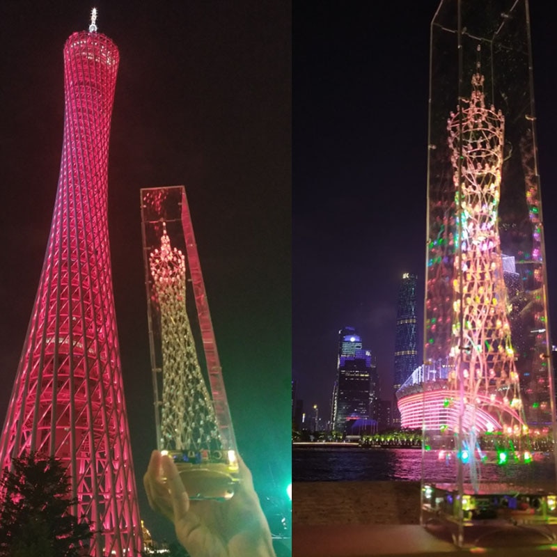 CIRMECH Colorfull LED Cube Canton Tower DIY Suite Full color LED Light Canton Tower electronic DIY kits