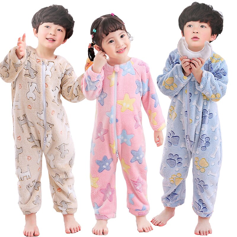 Baby Meisje Kleding Flanel Romper Pyjama Herfst Winter Peuter Jongen Fluwelen Homewear 1-5 Jaar Kind Super Warme Zachte slaapzak