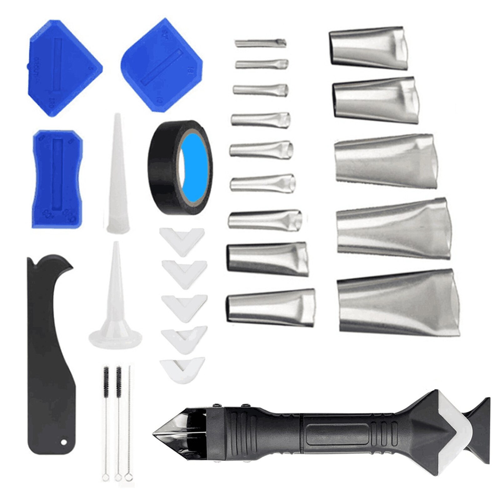 23Pcs Caulking Finishing Tools Kit Caulking Finisher Nozzles Caulking Tools Caulk Scrapers Stainless Steel Sealant Caulking