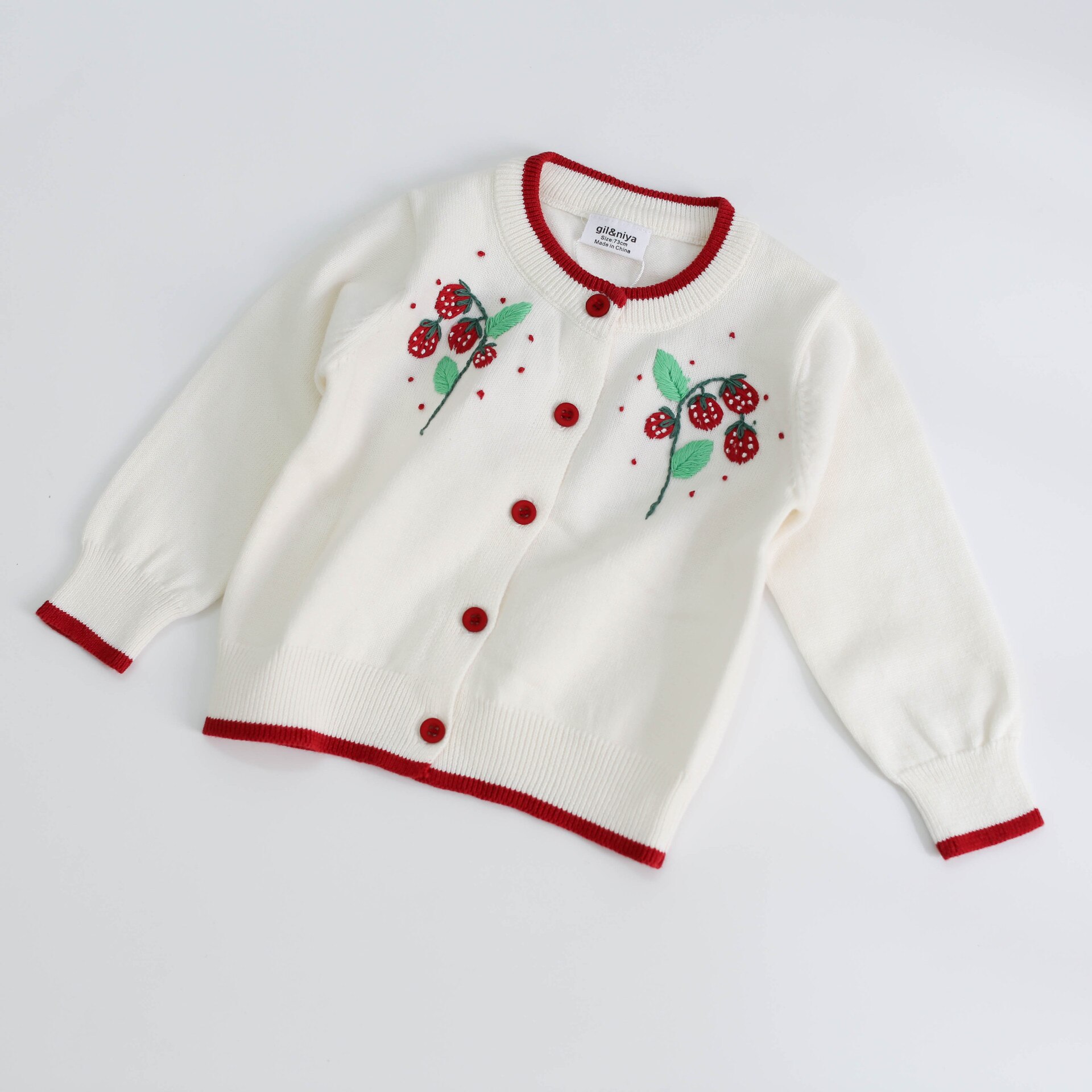 Vauvan neuletakit neulepusero vintage-tyylinen mansikka kukkakuvioinen lasten villapaita