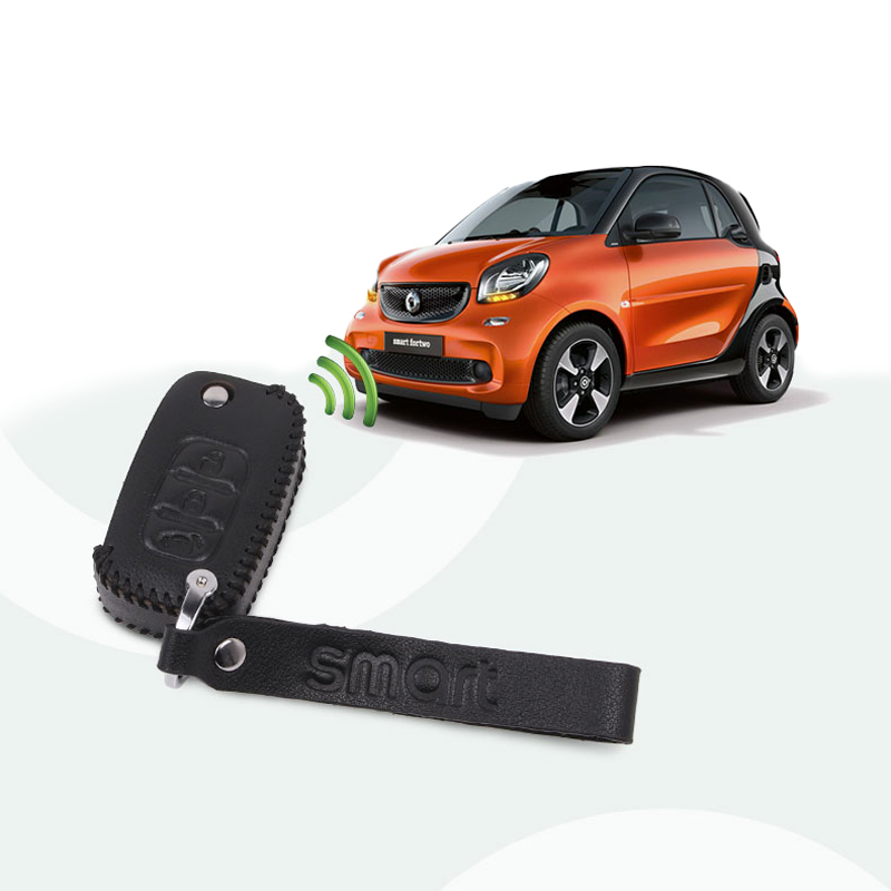 Funda de cuero para llave de coche, carcasa para llave remota para Mercedes Smart Fortwo Forfour 453, accesorios de decoración de estilo