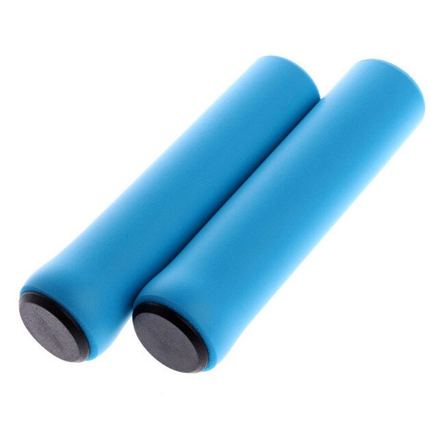 Empuñaduras de silicona para bicicleta de montaña, ultraligeras, suaves, antideslizantes, de fácil instalación, , 1 par: Azul