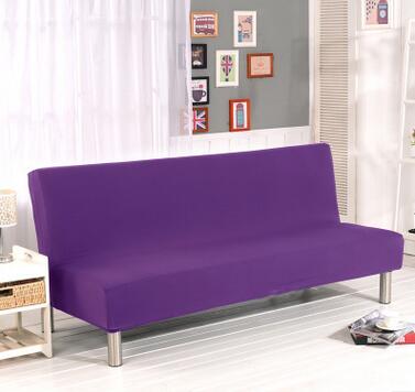 Solid Color Solid Sofa Cover Elastic fabric sofa cover Sofa Slipcover Candy Green All-inclusive Cover For Couch Without Armrest: purple