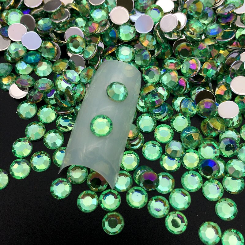 60 stuks/pak 5mm diy 3d nail art acryl ronde glitter strass steentjes plaat uv gel polish tips edelsteen sticker manicure decal decoratie: 09