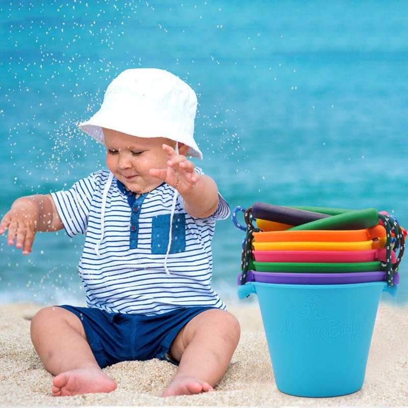 Zachte Lijm Vouwen Multifunctionele Strand Baden Bad Siliconen Emmer Kinderen Of Kinderen Speelgoed Zomer Zee Essentieel Water games