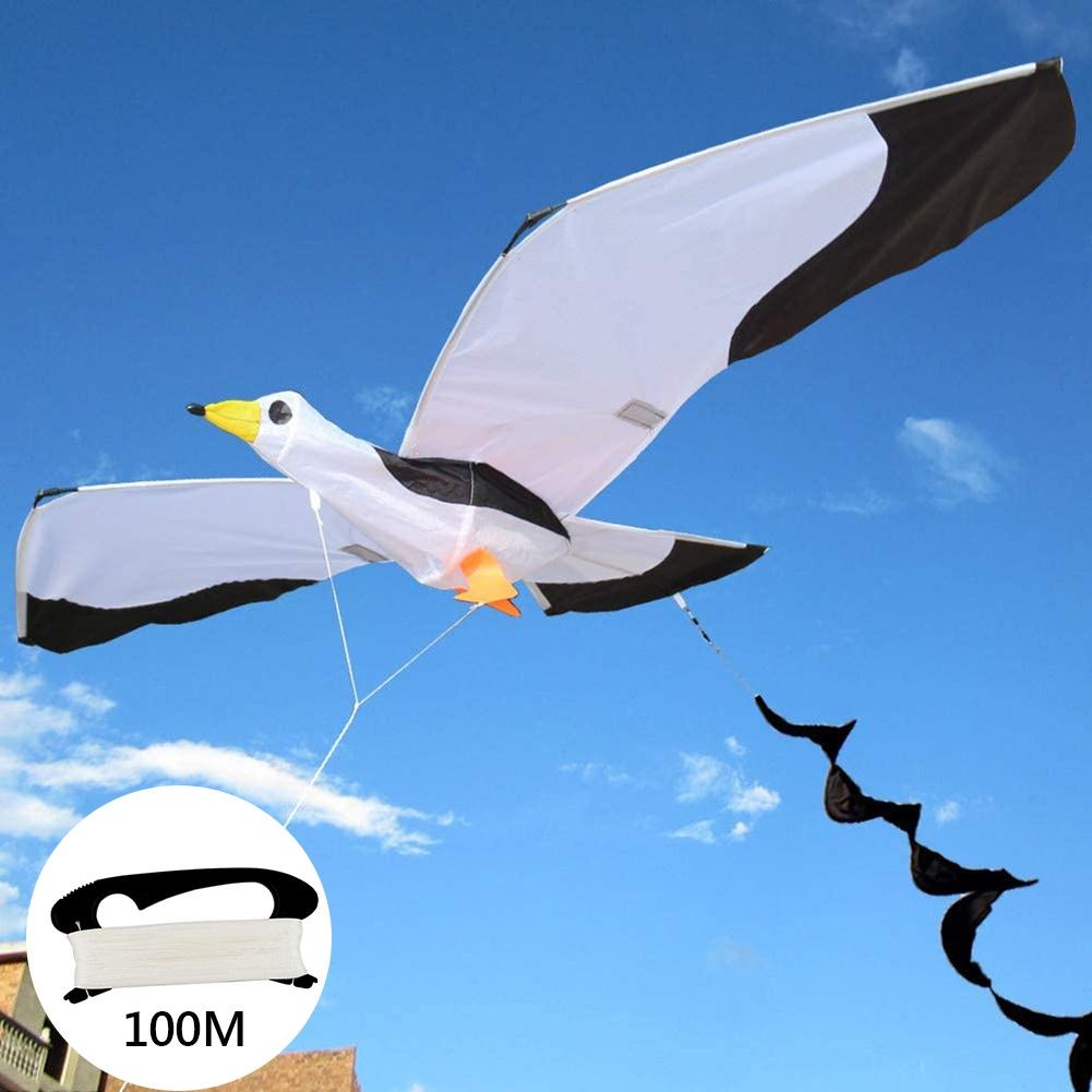 Kids Leuke Levensechte 3D Meeuw Vlieger Kinderen Vliegende Spel Outdoor Sport Spelen Speelgoed Tuin Doek Leuk Speelgoed Met 100M Lijn