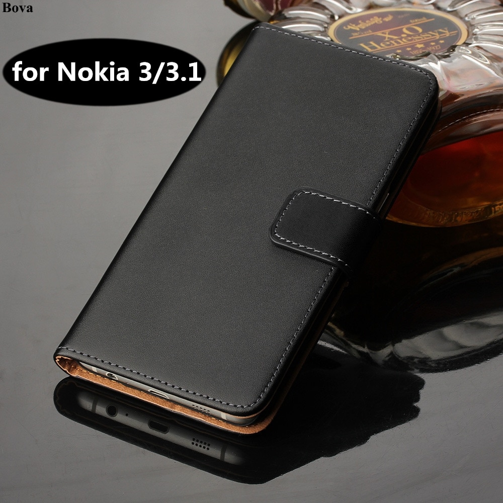 Étui en cuir de supérieure pour Nokia 3.1 portefeuille étui coque de protection boucle magnétique housse pour Nokia 3 GG