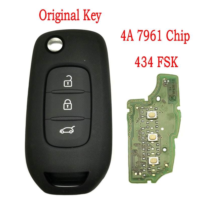Datong-llave remota de coche para Renault Kadjar Captur Megane, llave inteligente Original con 3 símbolos, CWTWB1G767 FSK 4A PCF7961