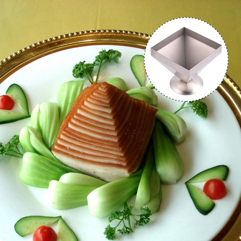 Stainless Steel Pyramid Mold Kitchen Food Press Mold Rice Shaper Mold Serving Plate for Home Restaurant Kitchen