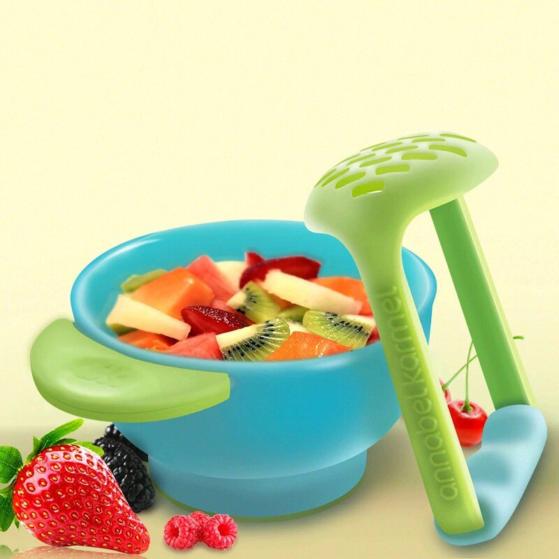 Molinillos de alimentos para bebés, Bol de molienda sin BPA para niños, herramientas manuales para moler alimentos, cuenco de alimentación con procesador de alimentos hecho a mano MY0015