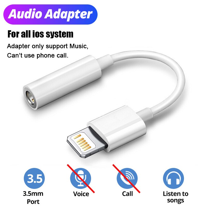 Voor IOS Adapter naar 3.5mm Jack AUX Kabel Voor iPhone 14 13 Pro Max Man-vrouw Adapter hoofdtelefoon Converter Audio Splitter