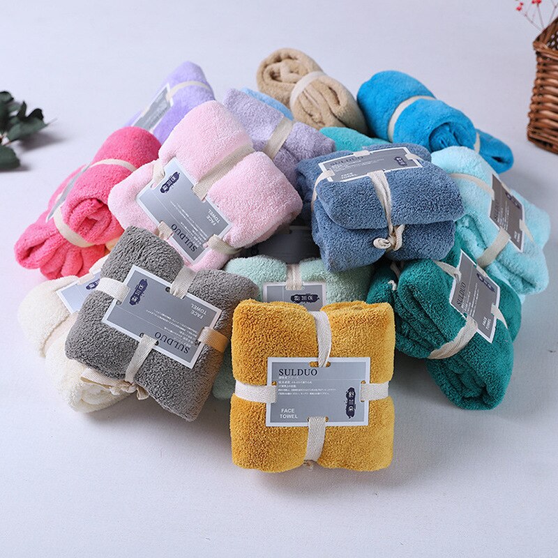 Washable Polyester-cotton Bathroom Towel Coral Velvet Towel Strong Water Absorpt Face Hand Towels Quick-Dry Bath Towels Wrap