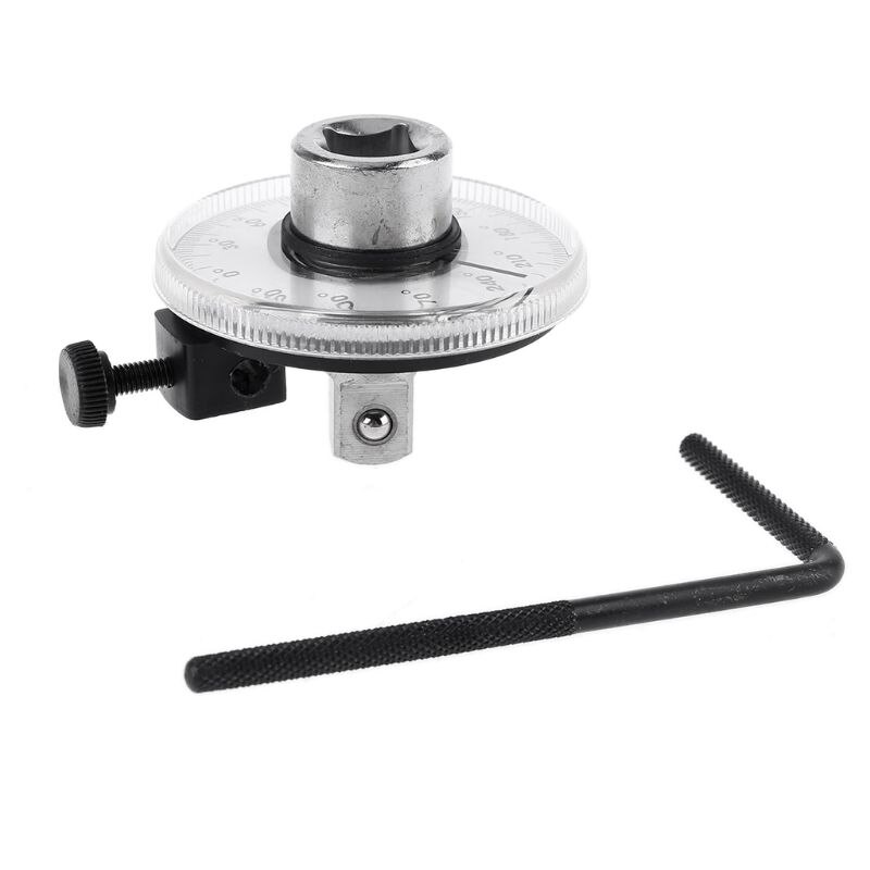 Torque Angle Ruler Protractor 360 Degree 1/2 Inch Drive Meter Auto Angle Rotation Measure Tool with Wrench Angle Measurment