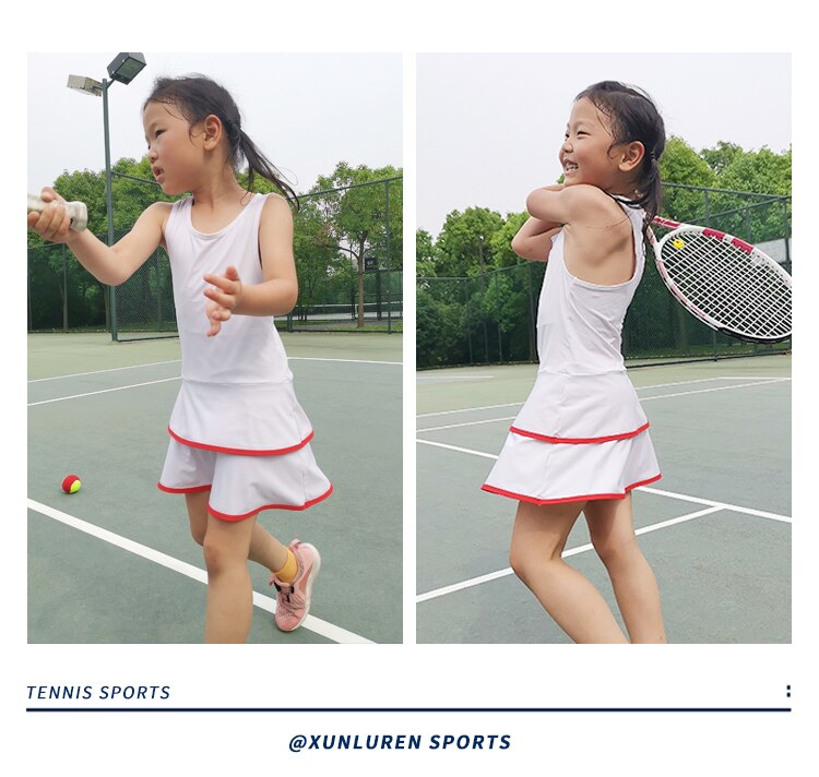 Falda deportiva para niñas, traje de tenis de secado rápido, falda de bádminton, chaleco de una pieza, novedad de 2022