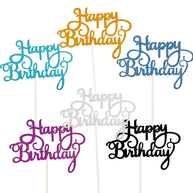 10/1 pièces joyeux anniversaire gâteau Topper Bling étincelle décoration signe joyeux anniversaire gâteau Topper fille anniversaire Dessert décor