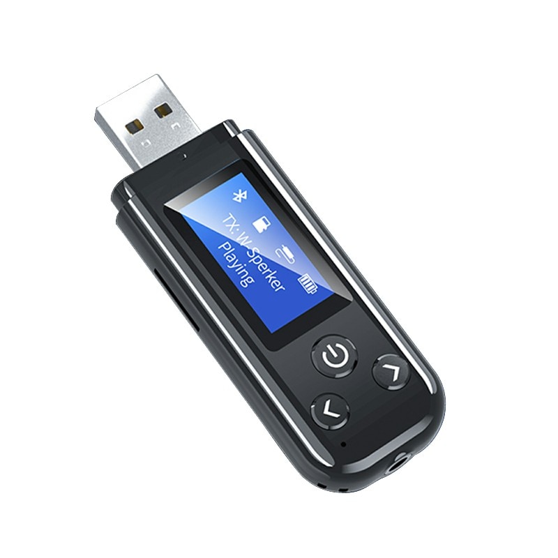 Usb Bluetooth 5.0 Ontvanger Tv Draadloze Adapter Zender Receptor Audio Voor Auto Pc Lcd 3.5Mm Aux Ondersteuning Geheugenkaart