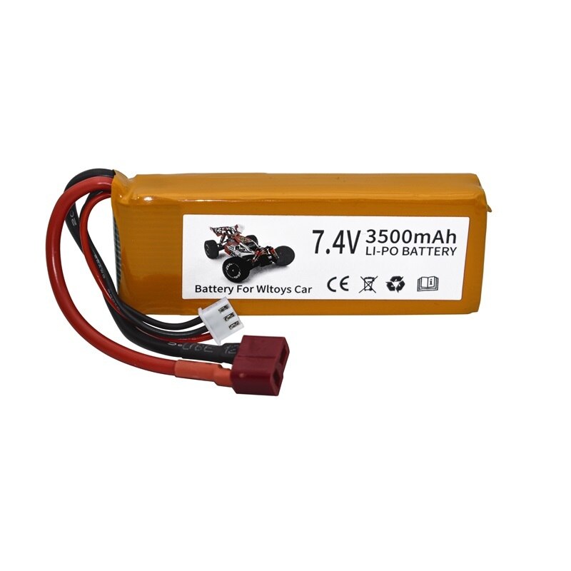 Ensembles de chargeur de batterie Lipo 7,4 V 3500 mAh pour Wltoys 144001 124016 124017 144002 Batterie de voiture 2s 7.4v pour voiture Wltoys 12428 12423 RC: WHITE