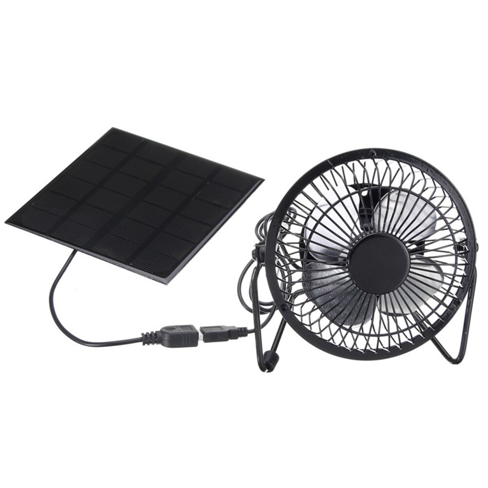 5W 4 inch Solar Exhaust Fan Mini Solar Panel Powered Fan for Office Outdoor Multifunction Solar Exhaust Fan: Default Title