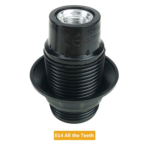 Ascelina lampe base  e14/e27 bakelit lampholder edison pendel lampe sokkel vintage industriel lampeholder lys montering til hjemmet: E14 alle tænderne