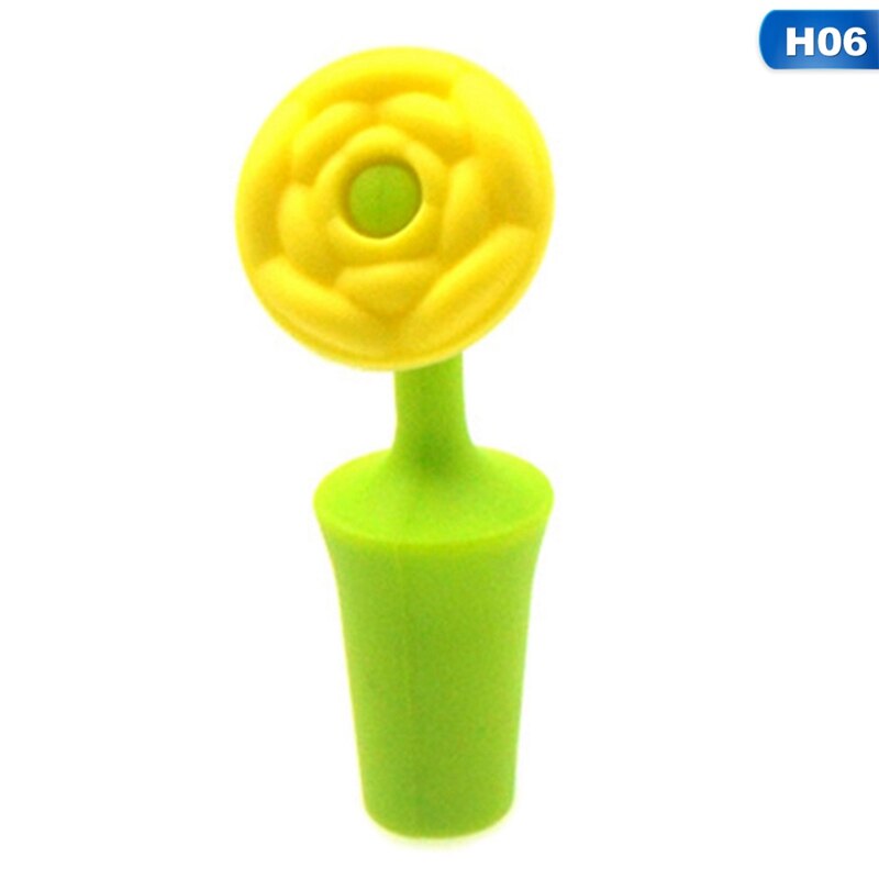1Pc Silicone Flower Shaped Wine Stoppers Leak Wine Beer Bottle Cork Stopper Plug Wine Bottle Sealer Cap Barware Bar Kitchen Tool: 06