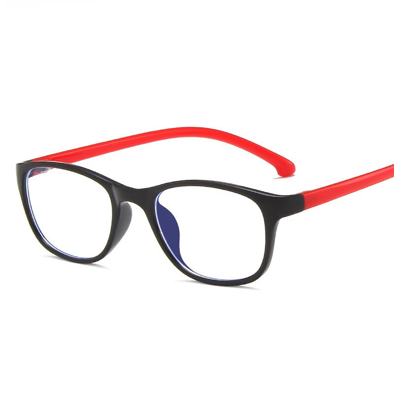 Seemfly oval ramme kid anti-blå lys briller  tr90 ultralette briller almindeligt spejl dreng pige retro briller ramme beskyttelsesbriller: T3