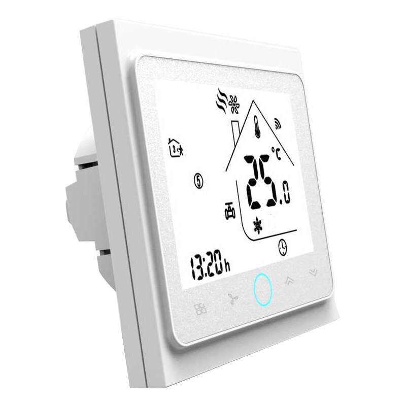 24V 220V NC/NO WIFI Smart Thermostat Temperature Controller for Water to Air Heat Exchanger: WHITE / 95-240V RS485