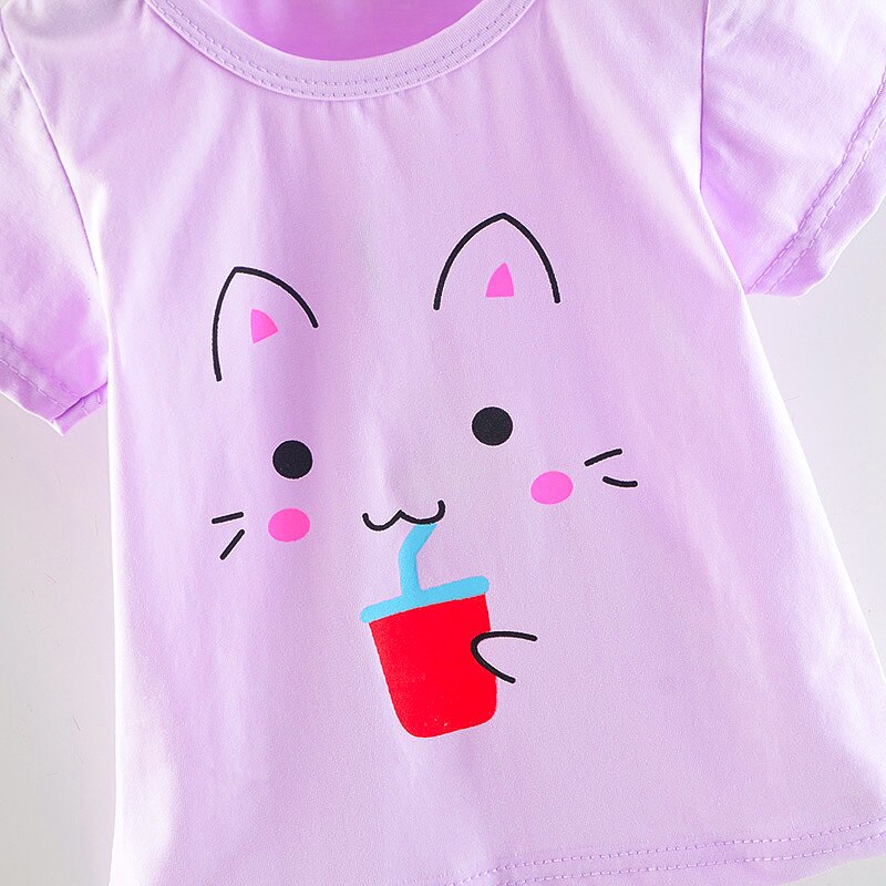 Baby Meisje Zomer t shirts Katoen Cartoon Baby Meisje Tops Sport Kleding voor Kinderen Meisje Korte Mouw t-shirt Kleding voor 0to2Years