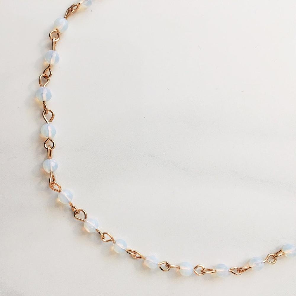 Kolyebead ketting bohemian stijl eenvoudige sieraden handgemaakte stenen witte parel restauratie natuurlijke ketting wit zijn