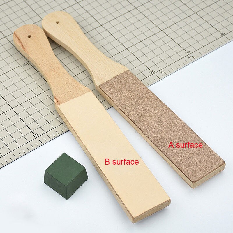 Dual Sided Leather Blades Strop Cutter Razor Sharpener Polishing Board Sharpen Home Tools DIN889