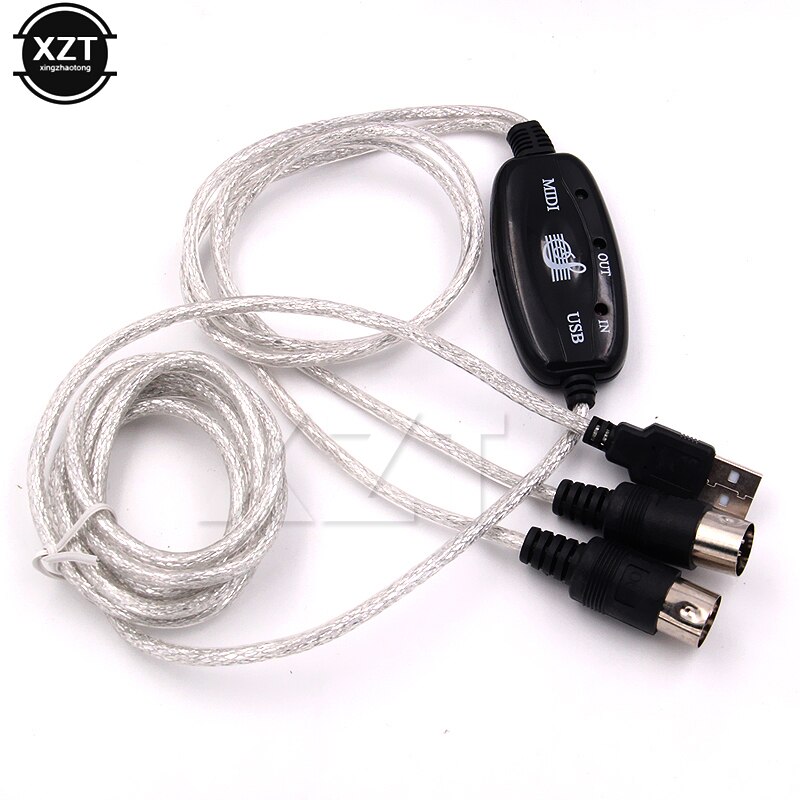 USB IN-OUT MIDI Interface Cable Converter PC to Music Keyboard Cord for Windows XP Vista and for Mac OS X operating systems
