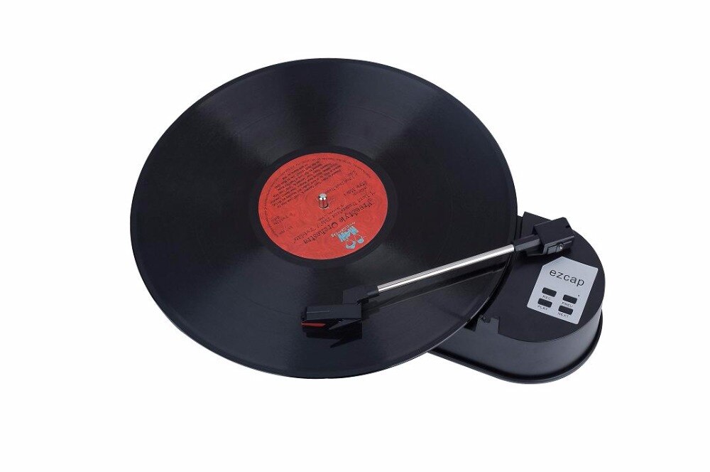 EZCAP 33/45RPM Vinyl Record Player USB Turntables to MP3 Converter Player Save to USB Flash/SD Card, Built-in Speaker