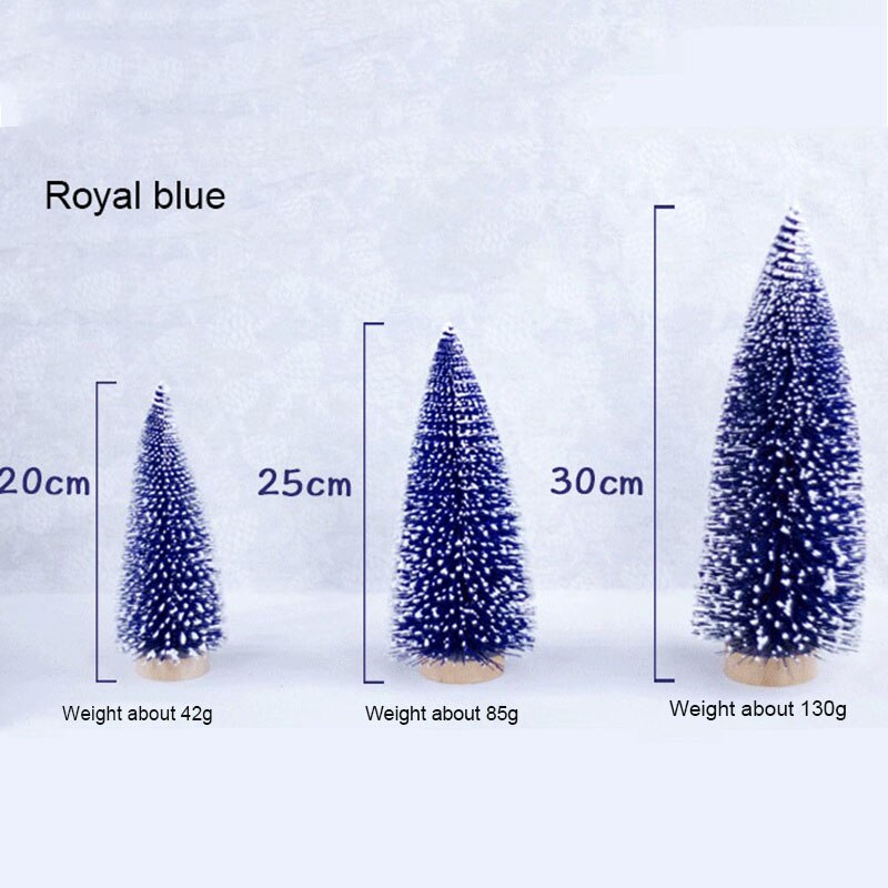 20-30CM White Pine Needle Tree Cedar Christmas Tree Ornaments Christmas Decorations Artificial Tree Decor Desktop Christmas: Royal blue / 25cm