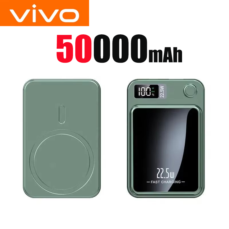 VIVO 200000mAh 22.5W Wireless Magnetic Power Bank Fast Charging Portable External Battery PowerBank Magsafe for iPhone Xiaomi: Orange