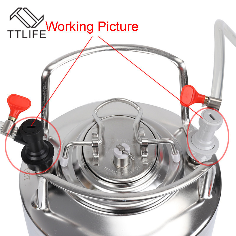 Ttlife kotiolut olut tynnyri pallo lukko irrota annostelija nestekaasuliitin piikki/kierteinen suu 1/4 '' oluen valmistus