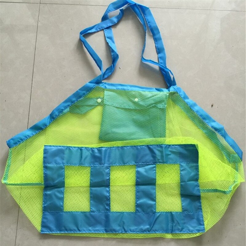 Leksakssamling förvaringspåse påse söta barn baby sand bort bära strand leksaker påse tote mesh stora barnens förvaringsväska